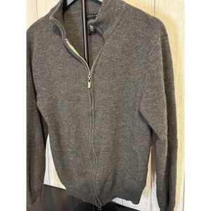 Vintage Structure Men's Sweater Jacket L 100% Merino Wool Full Zip Y2K